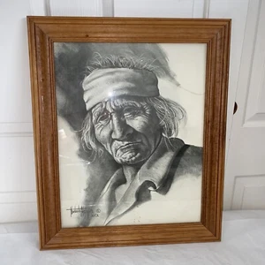 The Face Of The West - Impresión litográfica 20x16 carbón de Norberto A Reyes años 70’s - Imagen 1 de 7