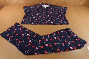 Old Navy Womens Size 3X Heart Print Short Sleeve Classic Pajama Pant Set NWT - Picture 1 of 14