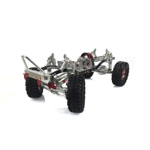 SCX10 1/10 RC Rock Crawler Cars KIT CNC Aluminium Alloy 4WD Frame Chassis Silver - Picture 1 of 8