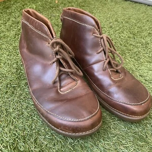Duluth Trading Company Women 10 Lace Up Brown Ankle Boots Leather Work Farming - Picture 1 of 12