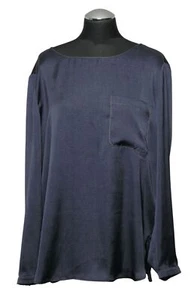 Luisa Cerano Ladies Slip-Over Blouse 42 Blue Dark Long Sleeve Lightweight New - Picture 1 of 5