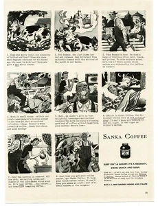 1943 Sanka Caffè cartone animato fumetto arte seconda guerra mondiale comprare obbligazioni di guerra stampa d'epoca pubblicità 2 - Foto 1 di 1