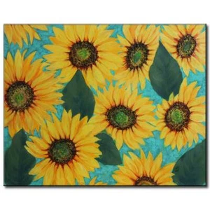 NB-ART*Girasoles*100x80cm*ORIGINAL*pintura*pintado a mano*arte*¡ÚNICO! - Imagen 1 de 7