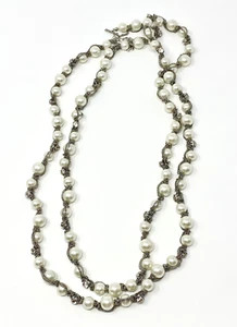 Lane Bryant Faux Peal Flapper Necklace Twisted Chain Classic 60" - 63" - Picture 1 of 4