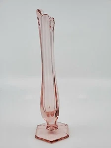 Westmoreland Glass Pink Swung Vase Vintage 9.5" mcm - Picture 1 of 6