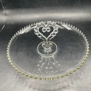 Imperial Glass Candlewick 11.75" Cupped Fruit Tray 400 68F Heart Handle Clear - Picture 1 of 15