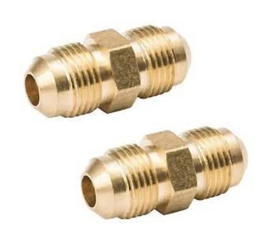 (Lot of 2) Union 3/8" Tube Brass Flare LINCOLN PRODUCT 104203 - Image 1 of 4