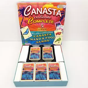 Canasta Caliente Complete 5 Decks Winning Moves Games Hand & Foot Samba Complete - Imagen 1 de 18