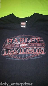 HARLEY-DAVIDSON MOTORCYCLES Men's Black T-Shirt Size Large American Legend - Picture 1 of 1