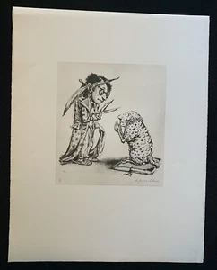 A. Paul Weber, Laßt mich ungeschoren!, Lithographie, 1979, handsigniert - Bild 1 von 1