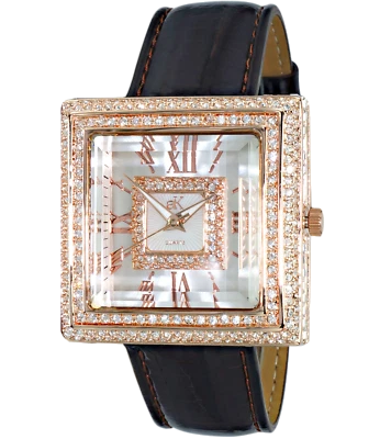 Reloj para mujer Adee Kaye AK25-LRG pantalla analógica cuarzo japonés champán con caja Foto 1 de 4