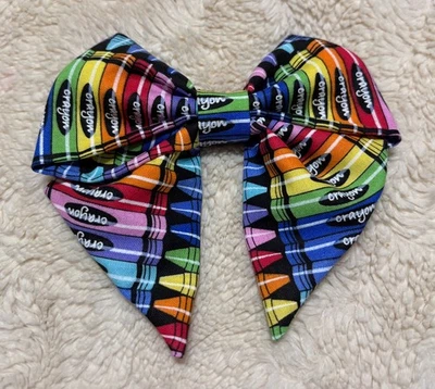 Crayones de Regreso a la Escuela Niñas Marinero Moño Clip de Pelo Accesorio Hecho a Mano Nuevo Foto 1 de 3