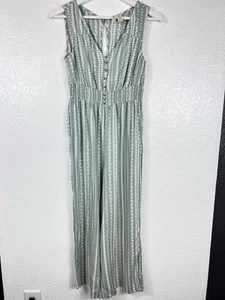 Mono Japna’s 100% Rayón Verde Menta Sin Mangas Floral Rayas Talla Med - Imagen 1 de 11