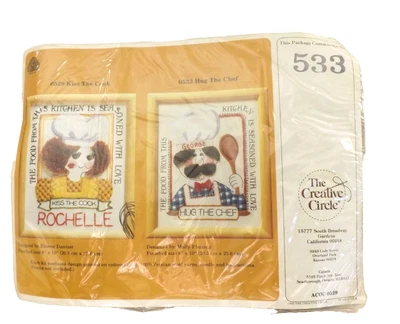 Kit de bordado Creative Circle Hug the Chef Crewel 533 costura manual 8 x 10" Foto 1 de 3