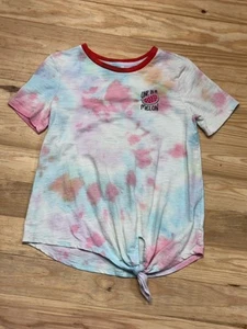 Old Navy Girl’s Short Sleeve Tie Dye One In A Melon Waist Tied T-shirt - Picture 1 of 6