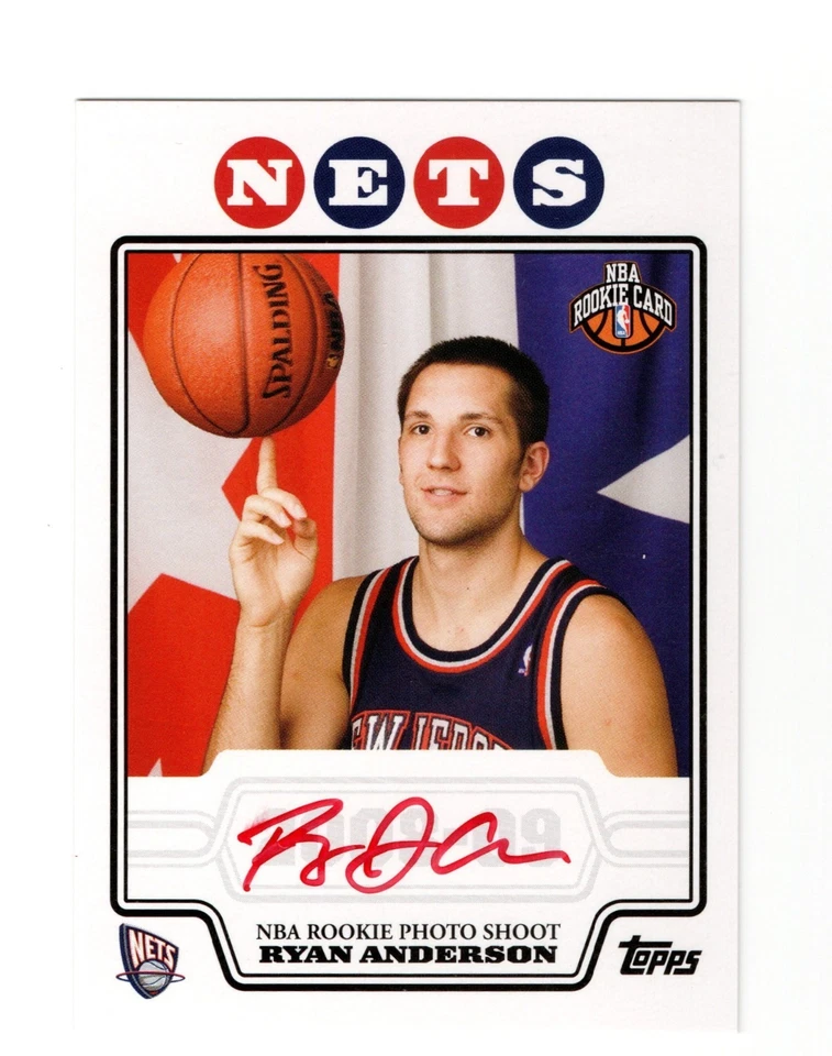 2008-09 Topps Chrome - Ryan Anderson novato automático. RP-RA. Redes de Nova Jersey - Imagem 1 de 2