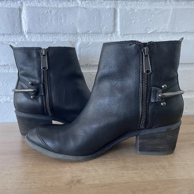 Donald J Pliner Cremallera Cuero Negro Motociclista Moto Western Botines Mujer Botas 8.5 Foto 1 de 4