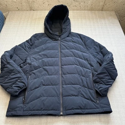 Marc New York Mens Jacket XXL Hooded Down Puffer Quilted Blue Coat Full Zip - Image 1 of 4