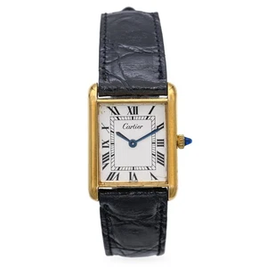 Vintage Cartier Tank 18k Gold Electroplated Mechanical Men's Watch - Picture 1 of 5