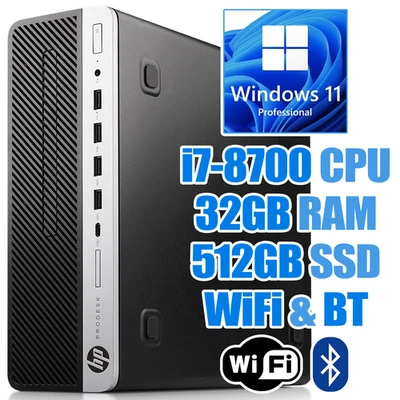 HP ProDesk 600 G5 SFF Windows 11 PC┃i7-8700┃32GB RAM┃512GB NVMe SSD┃WiFi&BT - Image 1 of 4