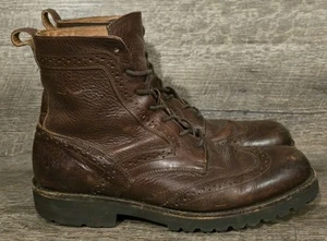 Mens Size 9.5D Frye Earl Wingtip Brown Leather Ankle Boots 8011470....Fast Ship! - Picture 1 of 7