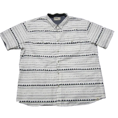 Free Planet Shirts Men's 4X White geometrical short sleeve button up cotton - Image 1 of 4