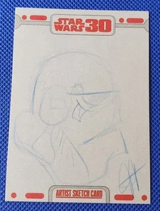 2007 topps STORMTROOPER sketch card art JESSICA HICKMAN star wars 30 ANNIVERSARY - Picture 1 of 6