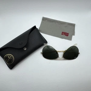 Vintage B&L Ray Ban Aviator Metal Large 54mm 54-14 Gold Frame Sunglasses Case - Picture 1 of 9
