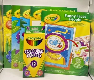 Crayola Set Libri da Colorare con Punto a Punto, Libro Adesivi, 12 Matite Coloranti - Foto 1 di 14