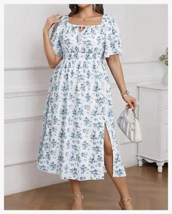 Dress Plus Size Printed Floral Off The Shoulder Romantic Style New 2025 - Picture 1 of 6