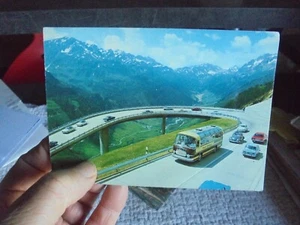 Ancien Autocar Setra Kassbohrer VW Coccinelle Renault R8 Dauphine Gottardstrasse - Picture 1 of 2