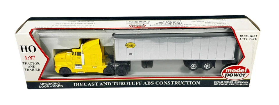 #18005 Model Power HO 1/87 New York Central Semi Truck Tractor w/STD Box Trailer - Image 1 of 3