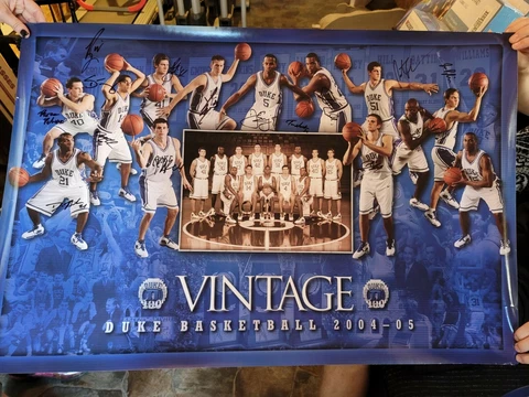 Duke Men's Basketball Team Autographed Poster 2004-2005 'VINTAGE' Cover