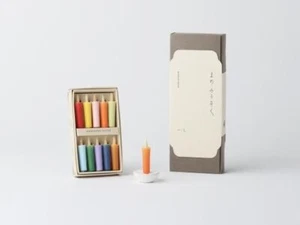 Daiyo Rice Bran Wax MINI Candles Gift Set 10pcs Vivid Color 45mm 15min #23218 - Picture 1 of 3