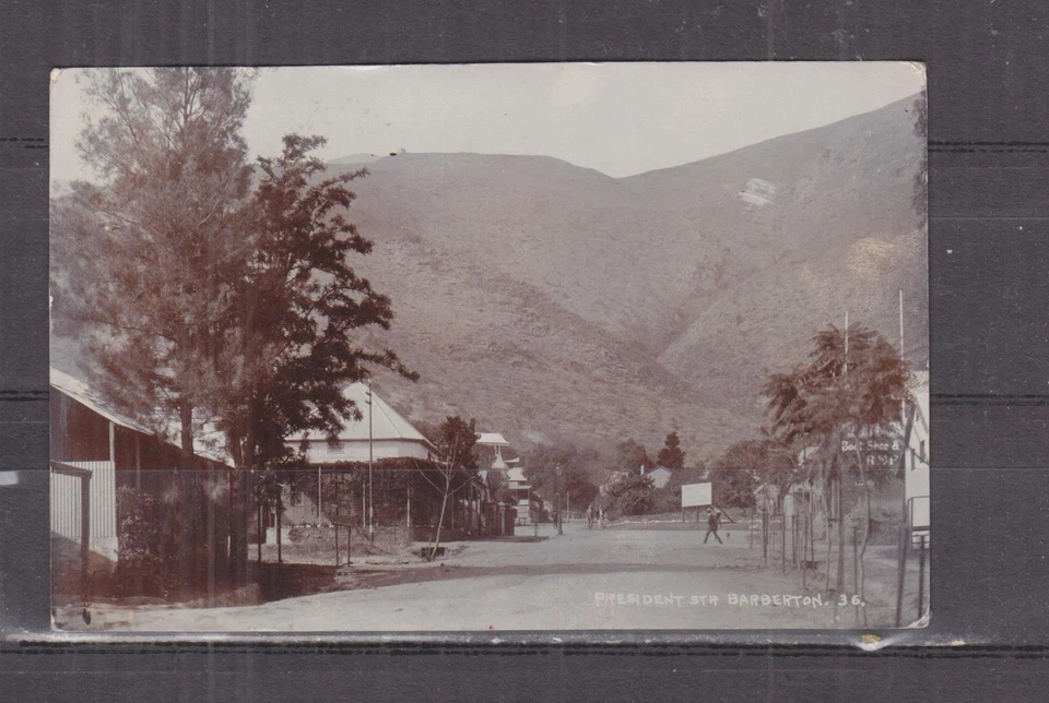 НАТАЛЬ, БАРБЕРТОН, ПРЕЗИДЕНТ St., 1911 ppc. 1d, до GB canc, BARBERTON, TRANSVAAL. - Изображение 1 из 1