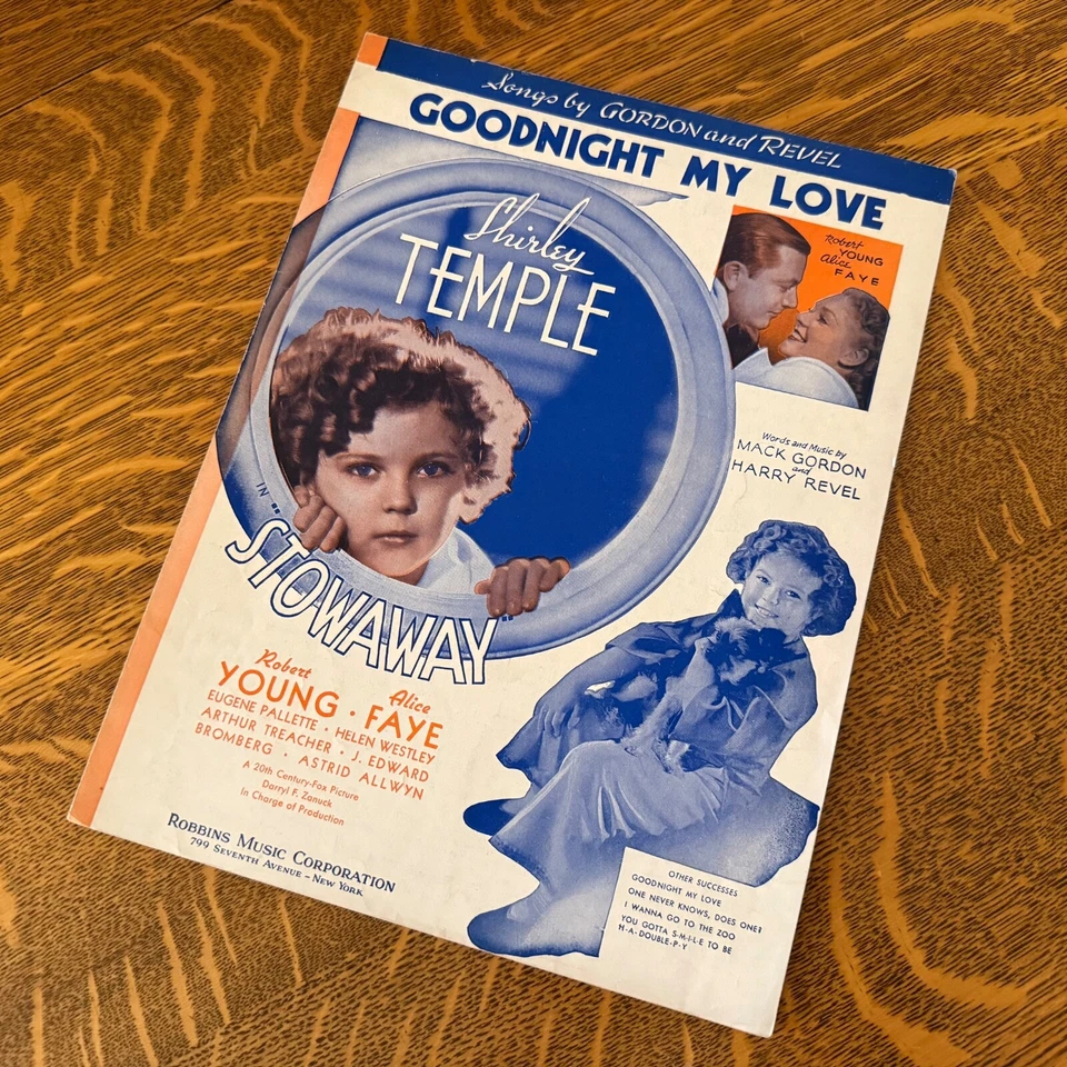 1936 Goodnight My Love Sheet Music from Stowaway - Shirley Temple - VG Cond. - Image 1 of 4