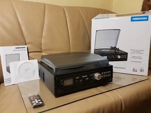 Medion MD73713 Plattenspieler + Tapedeck Digitalisierer USB SD MP3 Fernbedienung - Bild 1 von 7