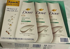 DOVE 3ER PACK SENSITIVE SKIN BODY WASH 24 HOURS OF SILKY-SOFT SKIN - Bild 1 von 2