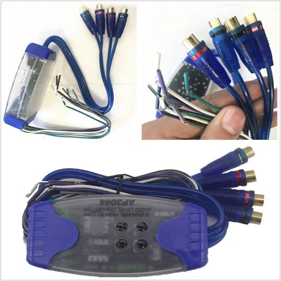 Professional Car Stereo Audio Speaker Wire 4 RCA Converter Eliminate Noise Kit - Image 1 of 4