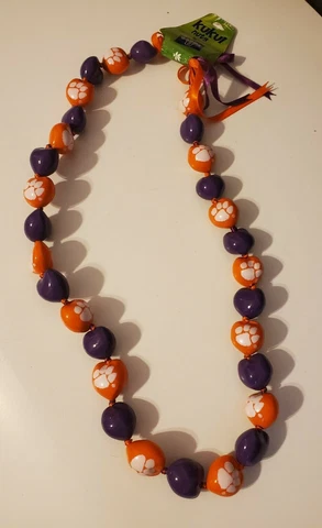 SC CLEMSON TIGERS KUKUI NUTS Necklace Beads Jewelry Cover