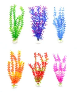 6Pcs 12" Color Realistic Decorative Aquarium Fish Tank Ornament Plastic Plants - Picture 1 of 2