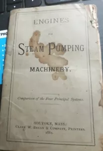 Holyoke Ma. Deane Steam Pumping Co. 1882 libretto macchinario ferroviario 16 pgs - Foto 1 di 8