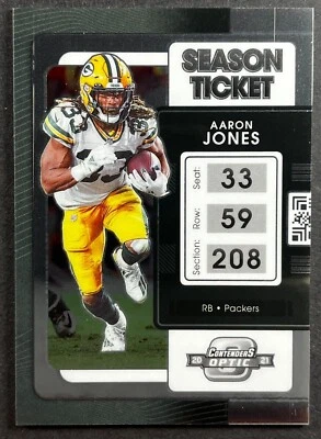 2021 Panini Contenders Optic Season Ticket Aaron Jones #35 Green Bay PACKERS - Image 1 of 4