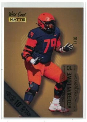 2022 WIld Card Matte Gold Vederian Lowe 10 Stripe #1/10 Vikings - Image 1 of 2