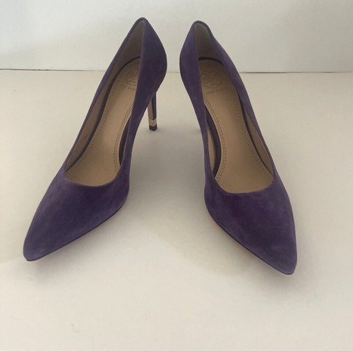 Scarpe décolleté in pelle scamosciata viola reale Tory Burch taglia 6M tacchi a stiletto