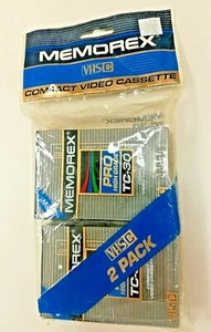 Memorex VHS-C TC-30 2 confezioni rare nastri vintage release pro alta qualità sigillate nuove con scatola - Foto 1 di 3