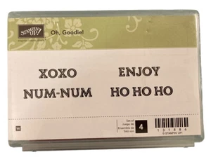Stampin Up! OH, GOODIE Stamp Set xoxo ho ho ho num-num enjoy Gift Tags Wooden - Picture 1 of 3