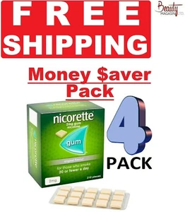4 x Nicorette ORIGINAL Chewing Gum, 2 mg, 210 Pieces - FREE SHIP TO USA - Picture 1 of 9