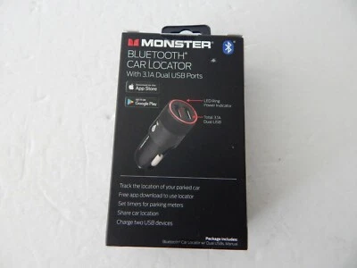Monster Localizador de Coches Bluetooth con Puertos USB Duales 3.1A Nuevo Foto 1 de 3