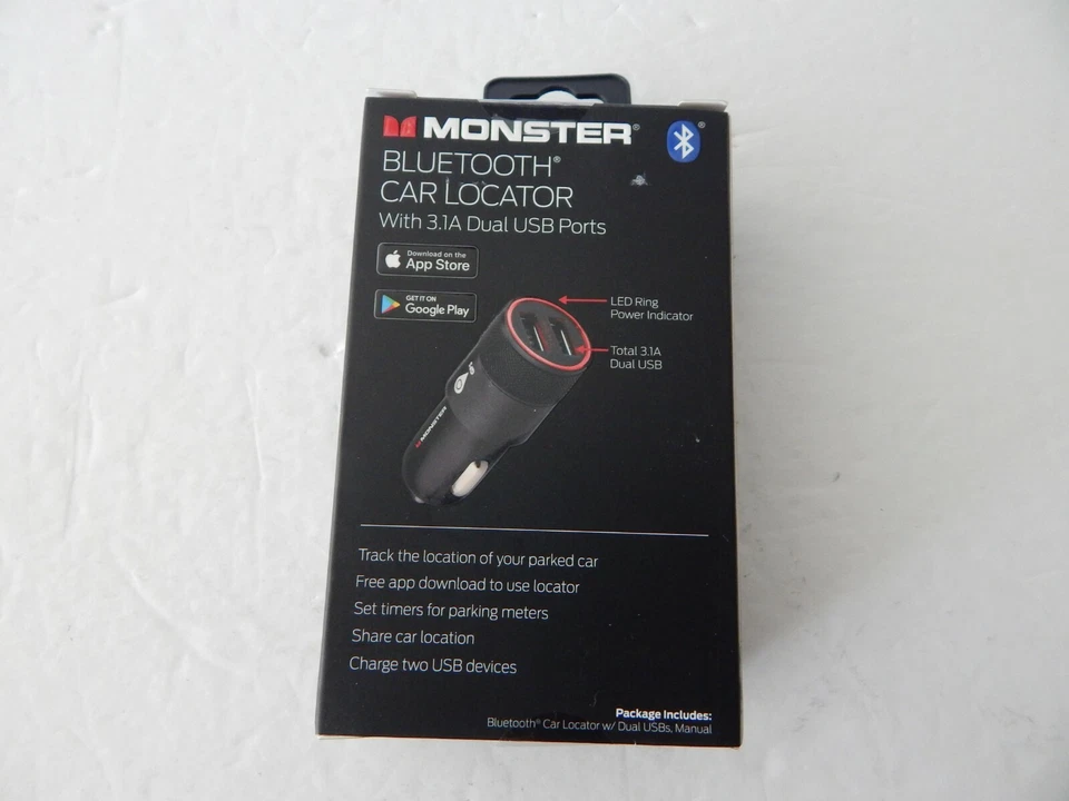 Monster Bluetooth Car Locator With 3.1a Dual USB Ports